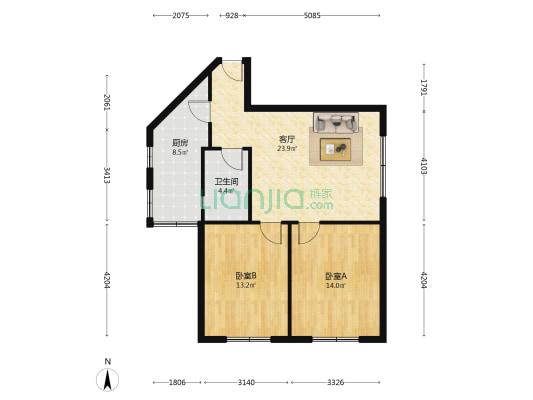 永安小区 2室1厅1卫 78平方
