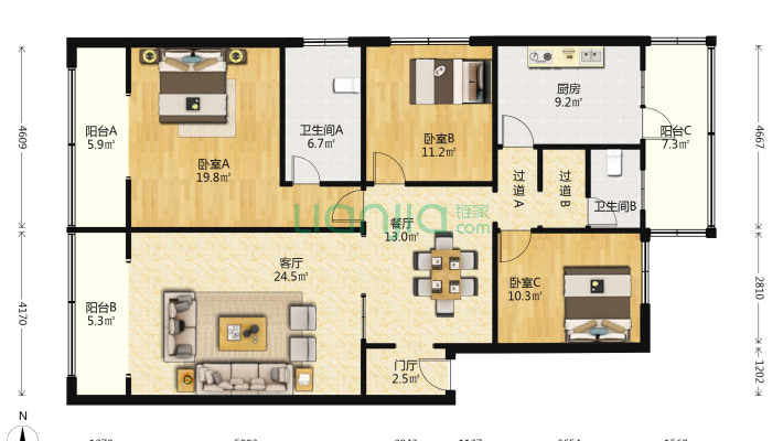 太极花园二手房实景图