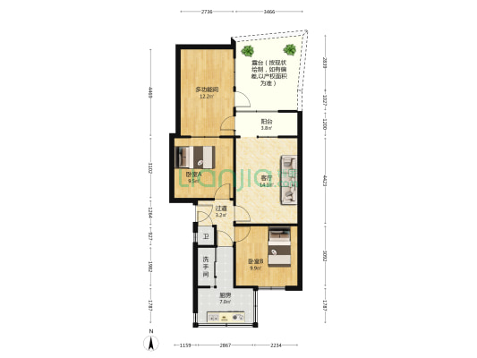 云南化工设备制造厂东风东路生活区 3室1厅2卫 52平方