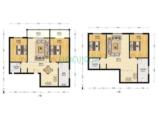 海红佳苑 4室2厅3卫 215平方