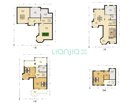 绿地英伦墅 3室2厅5卫 277平方