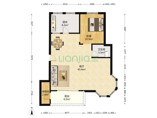 碧水康桥花园 1室1厅1卫 96平方