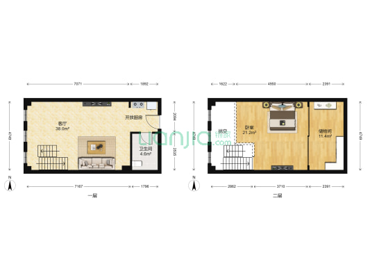 格林SOHO大厦 1室1厅1卫 67平方