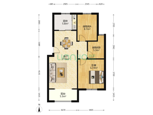东盛家园 1室1厅0卫 116平方