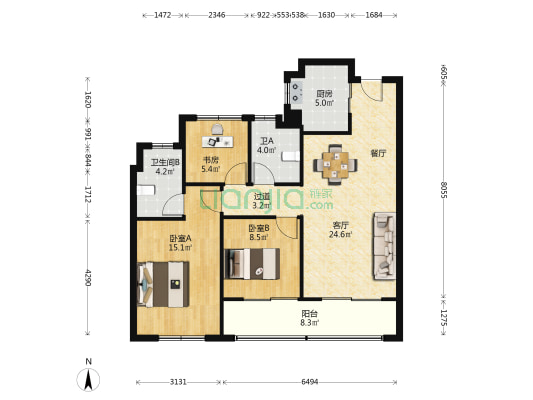 武地融创樾湖湾 3室1厅2卫 99平方