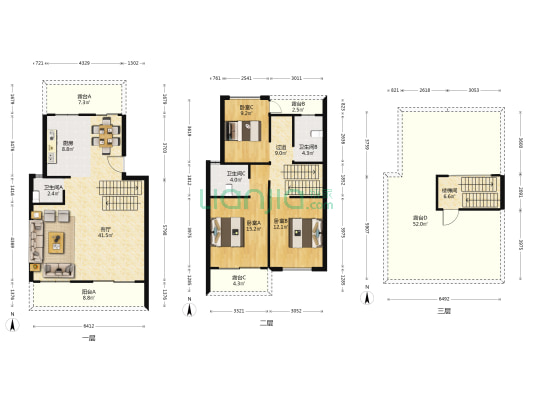 翠湖湾花园 3室1厅3卫 138平方