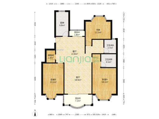 东三街35弄 3室2厅2卫 125平方