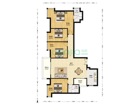金阳新世界山临境 4室1厅2卫 139平方