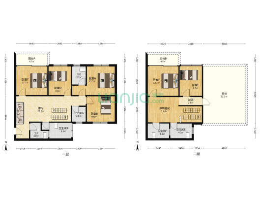 华海新村 7室1厅6卫 157平方