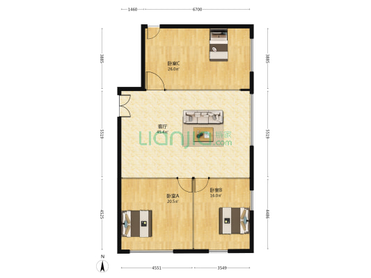 中赢金城里 3室1厅0卫 170平方