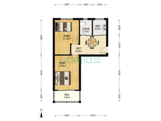 山潘三村 2室1厅1卫 54平方