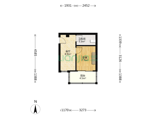 怡景苑 1室1厅1卫 36平方