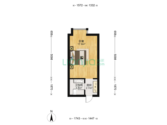 汉杰枫尚 1室0厅1卫 34平方