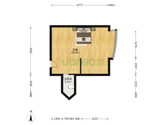 碧云天 1室0厅1卫 55平方