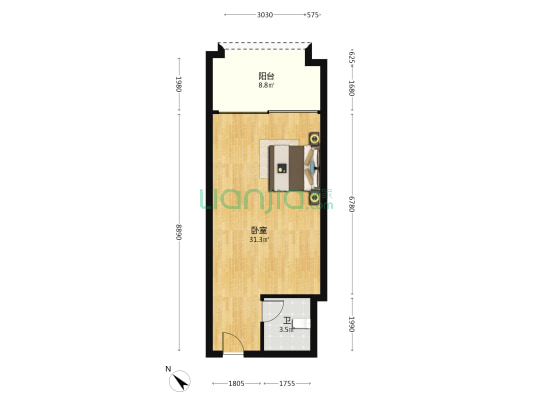 碧桂园·森林湖 1室0厅1卫 60平方