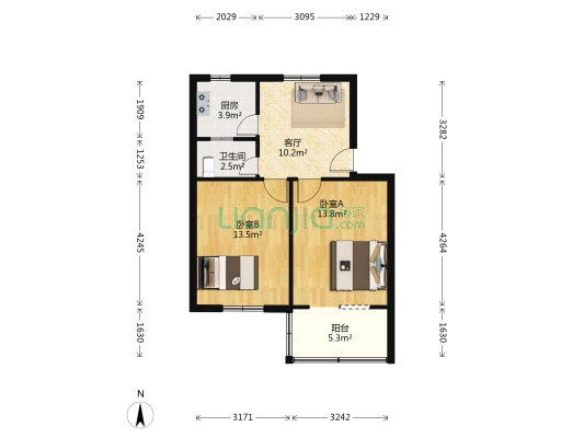 二棉路 2室1厅1卫 58平方