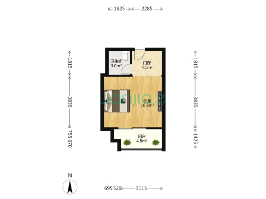 广佛智城国际电商采购中心 1室0厅1卫 47平方