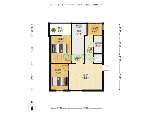 东庄 2室1厅2卫 60平方