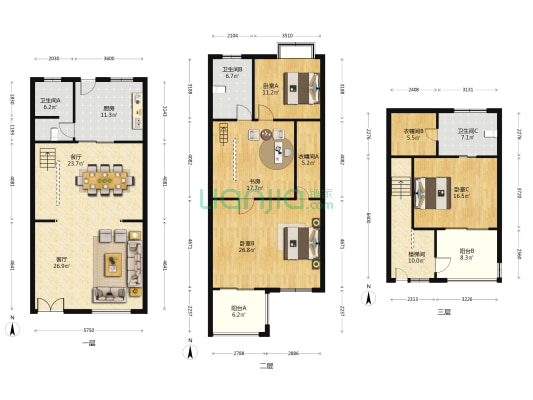 徐汇新城(别墅) 4室2厅3卫 278平方