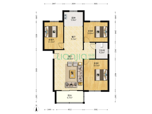 十八局建造小区  光明小区  满五  诚心卖-户型图