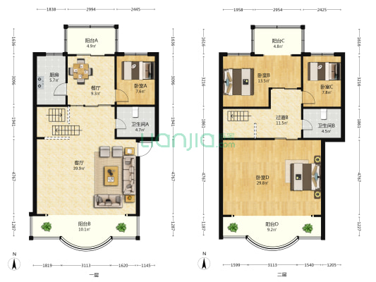 隆骊园 4室2厅2卫 194平方