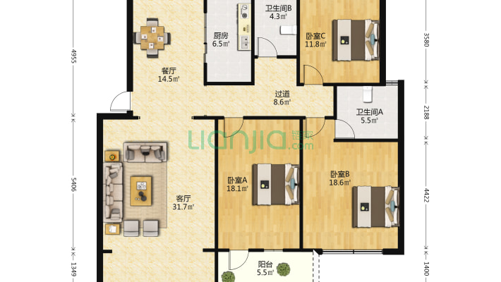 建银花园一区二手房实景图
