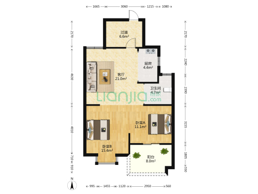 春晓苑 2室1厅1卫 84平方