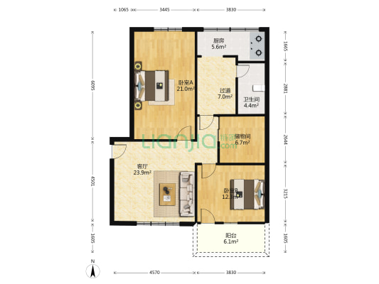宏利大厦（南联路1号） 2室1厅1卫 94平方