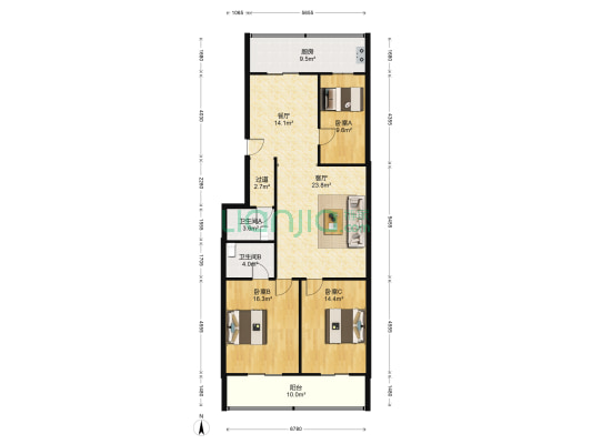 天地坛正街38号 3室2厅2卫 142平方