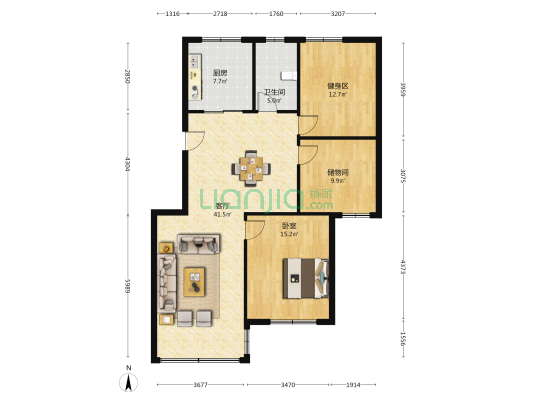 紫荆华庭 1室1厅1卫 162平方