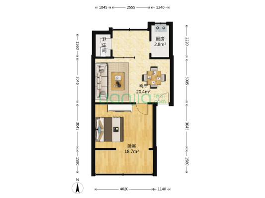 中新路19号 1室1厅1卫 58平方