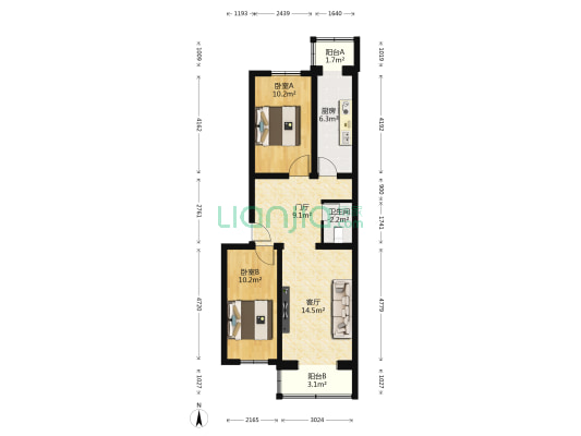 辛店小区 2室1厅1卫 75平方
