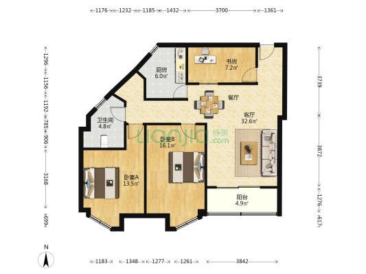 希望大楼 3室1厅1卫 106平方