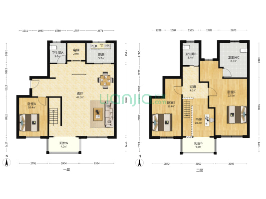 弘阳悦禧苑 4室1厅3卫 216平方