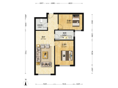 精装修 2居 中层 自住装修 朝南大2居 满二-涿州K2狮子城南区户型图