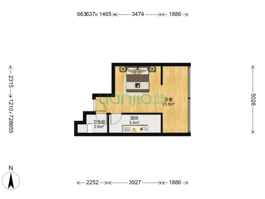 科甲大厦 1室0厅1卫 45平方