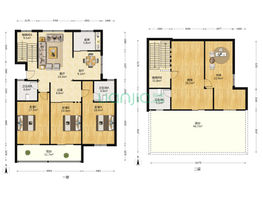 兴和时代广场 4室2厅3卫 151平方