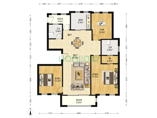 华公馆 3室1厅2卫 138平方