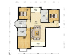 香邑溪谷南北双通透，大三居，中层，房本满二-涿州香邑溪谷户型图