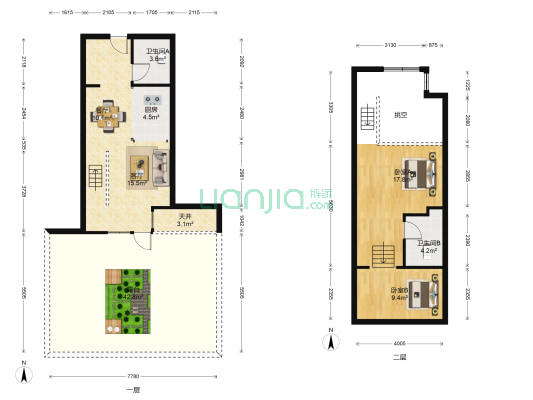 时光PARK 2室2厅2卫 51平方