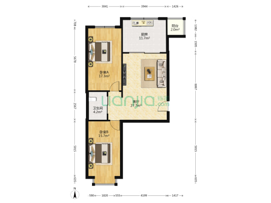 和平丽苑 2室1厅1卫 110平方