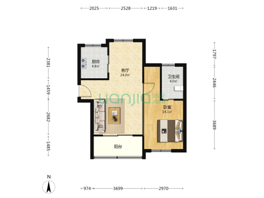 三林新村(永泰路136弄) 1室1厅1卫 70平方