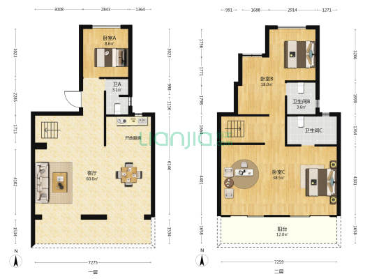 福清金辉东方云著 3室1厅3卫 143平方