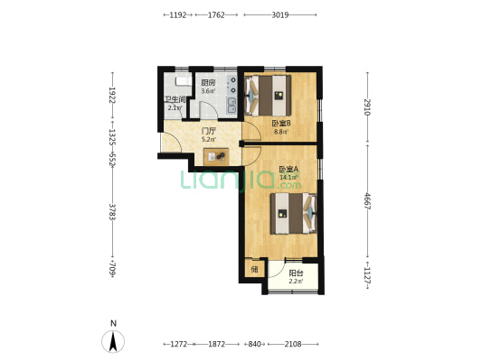 藏经馆胡同15号院 2室0厅1卫 47平方
