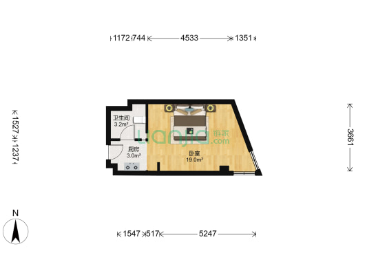 水韵雨滴苑 1室0厅1卫 38平方