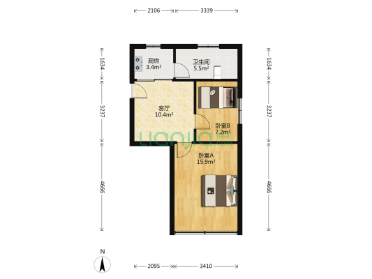 秋涛北路190号 2室1厅1卫 59平方