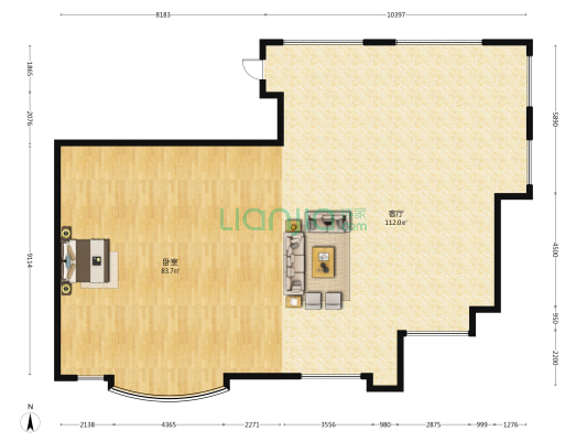 福建水产大厦 1室1厅0卫 51平方
