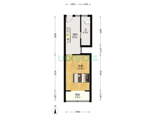向阳新村(宝山) 1室0厅1卫 41平方