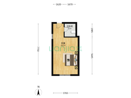 东方商务中心 1室0厅1卫 43平方