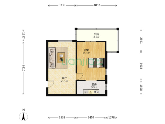 马场道（和平区） 1室1厅0卫 58平方